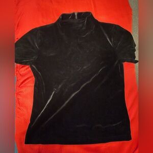 Impressions Black Velvet Blouse Sz Medium